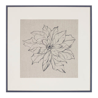 Framed Poinsettia Print Under Glass 20"SQ