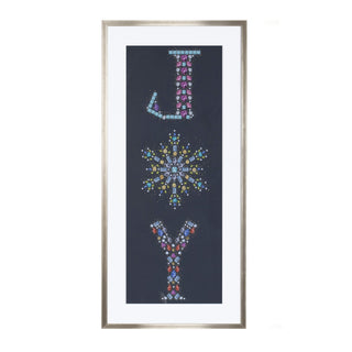 Holiday Jewel "Joy" Print Under Glass 23.5"H