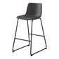 Bar Height Office Chair with Curved Backrest and Leather-Look Upholstery