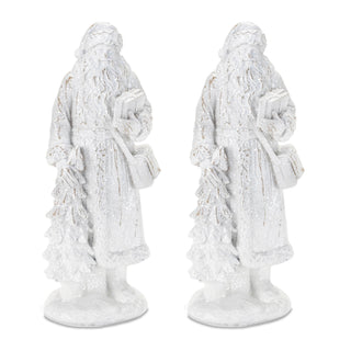 Glittered Santa Figurine (Set of 2)