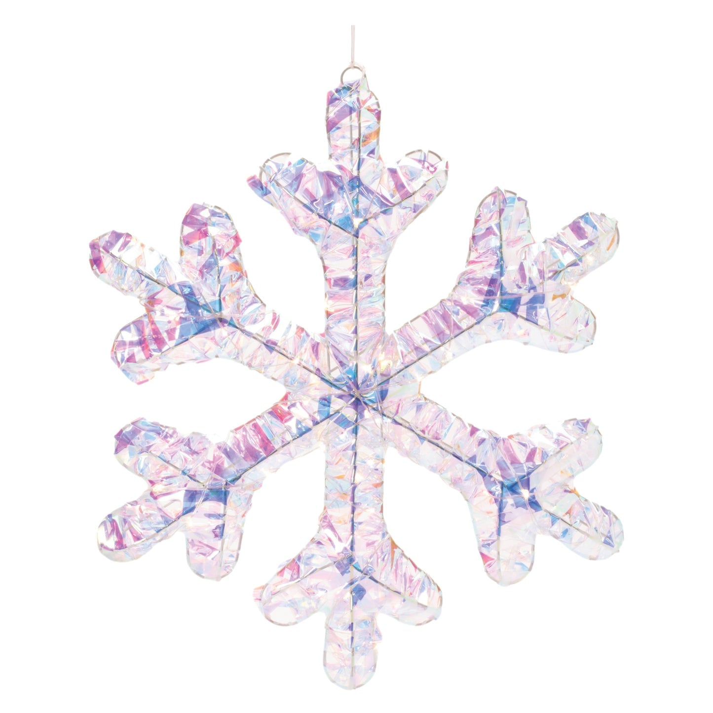 Iridescent LED Hanging Snowflake (Set of 2)