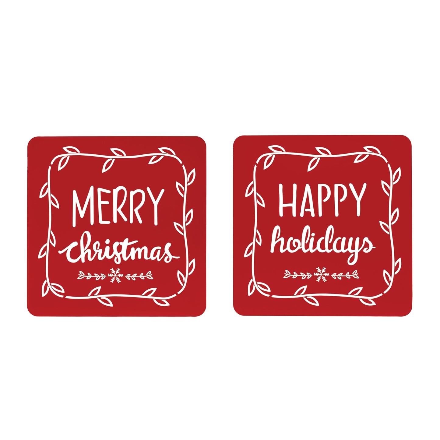 Cut Metal Holiday Sentiment Sign (Set of 2)