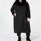 Forecaster Feminino Fox Faux Collar Maxi Coat Preto Tamanho 16W