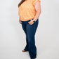 Bibi - Curvy Floral Damask Ruffle Sleeve Top