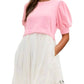 Entro - Brenda Two-Tone Pleated Eyelet Mini Dress