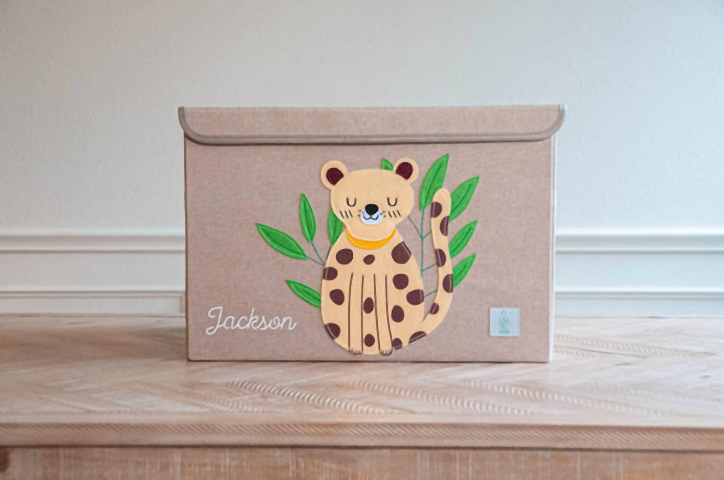 Uma bela casa - caixa de brinquedos dobrável e caixa de armazenamento com apliques de chita pacífica