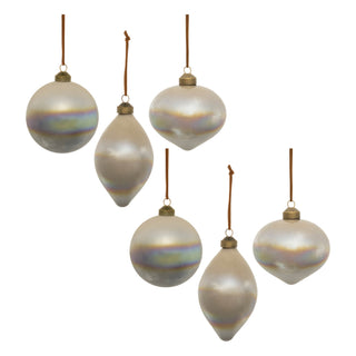 Cloudy Iridescent Glass Ornament (Set of 6)