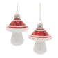 Glittered Glass Mushroom Ornament (Set of 6)