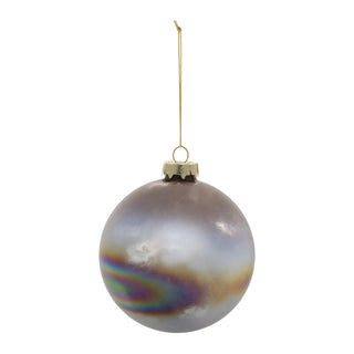 Iridescent Glass Ball Ornament (Set of 12), Brown; Gray