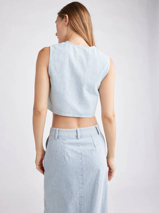 Autocontraste - Colete Jeans Lin Crop