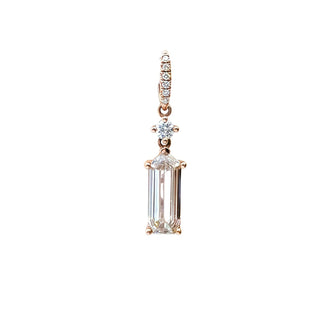 Aamiaa - Pingente de gota com corte esmeralda e diamante natural de 0,90 quilates
