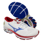 Tênis de corrida Mizuno Wave Rider 22 Knit feminino, branco/vermelho, tamanho 6 B(M) EUA