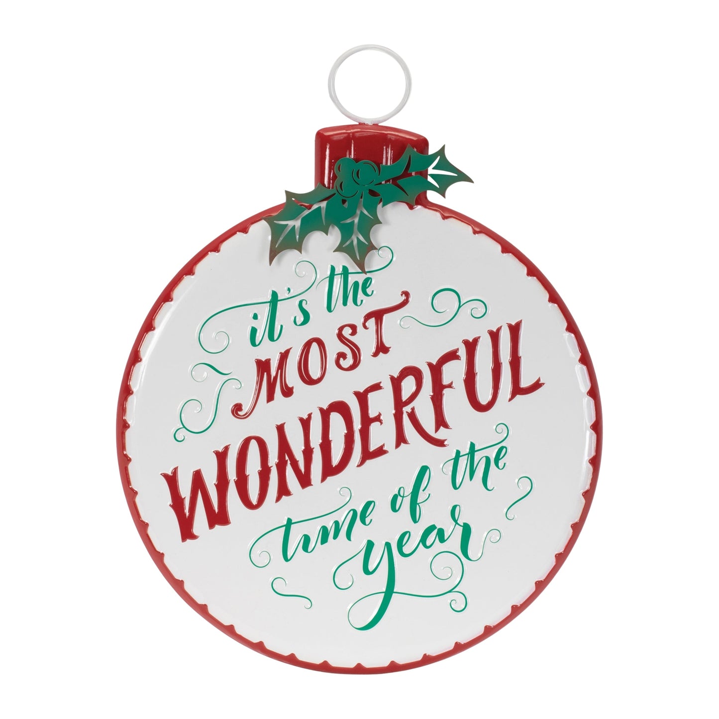 Metal Holiday Sentiment Ornament Sign 16"H