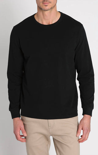 Jachs New York - Camisa Bryant de manga comprida em algodão camurça e gola redonda
