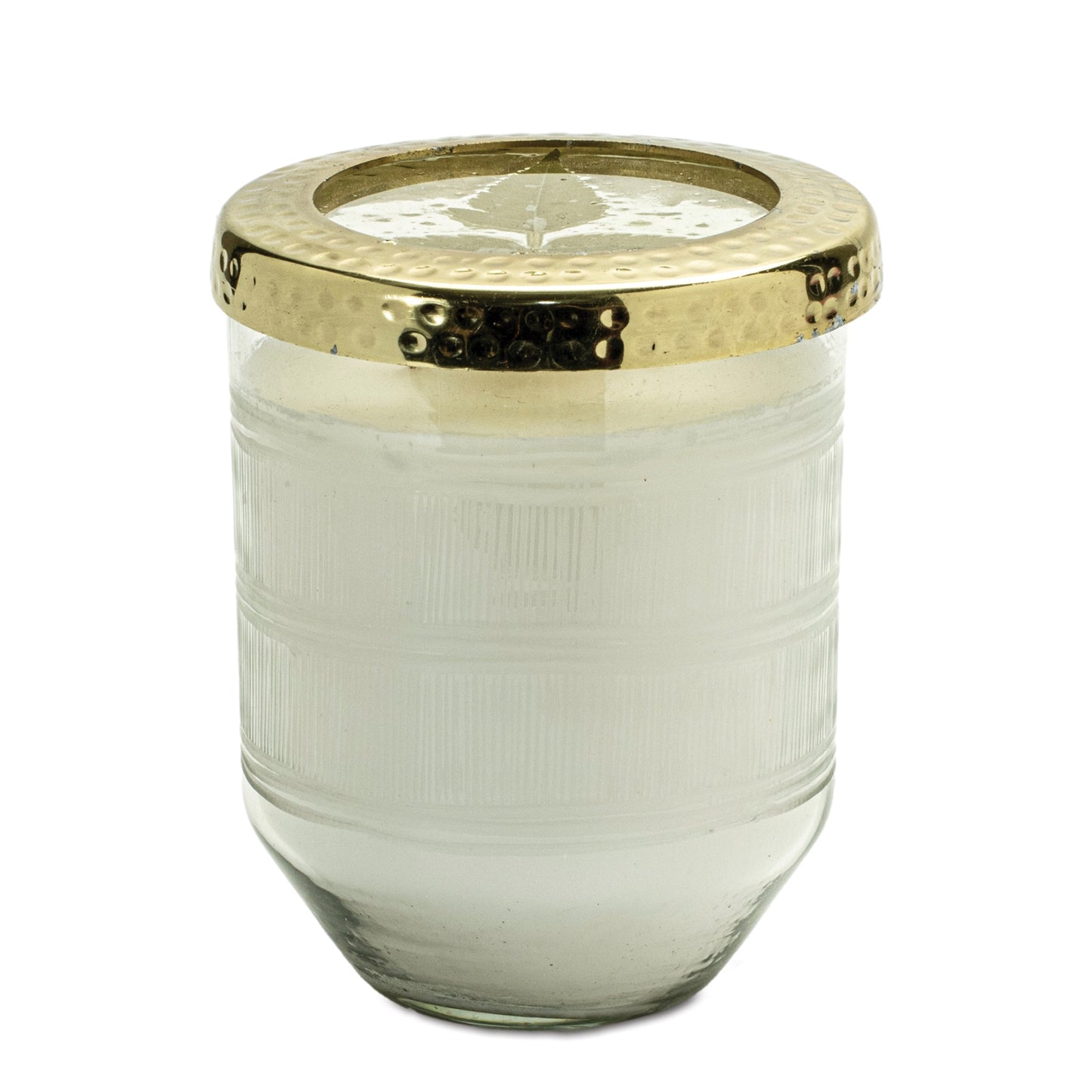 White Currant Scented Soy Candle with Pressed Floral Lid 5"D