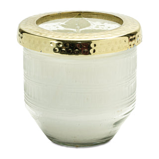 White Currant Scented Soy Candle with Pressed Floral Lid 4.25"D