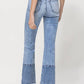 Flying Monkey - High Rise Distressed Patched Crop Flare Jeans