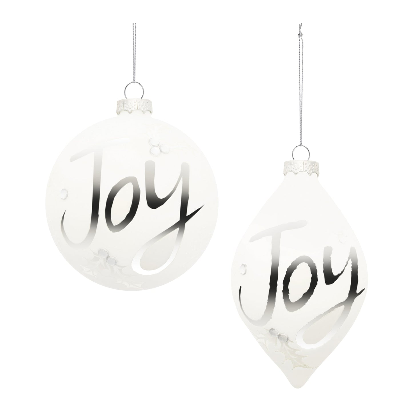 Frosted Glass Joy Ornament (Set of 6)