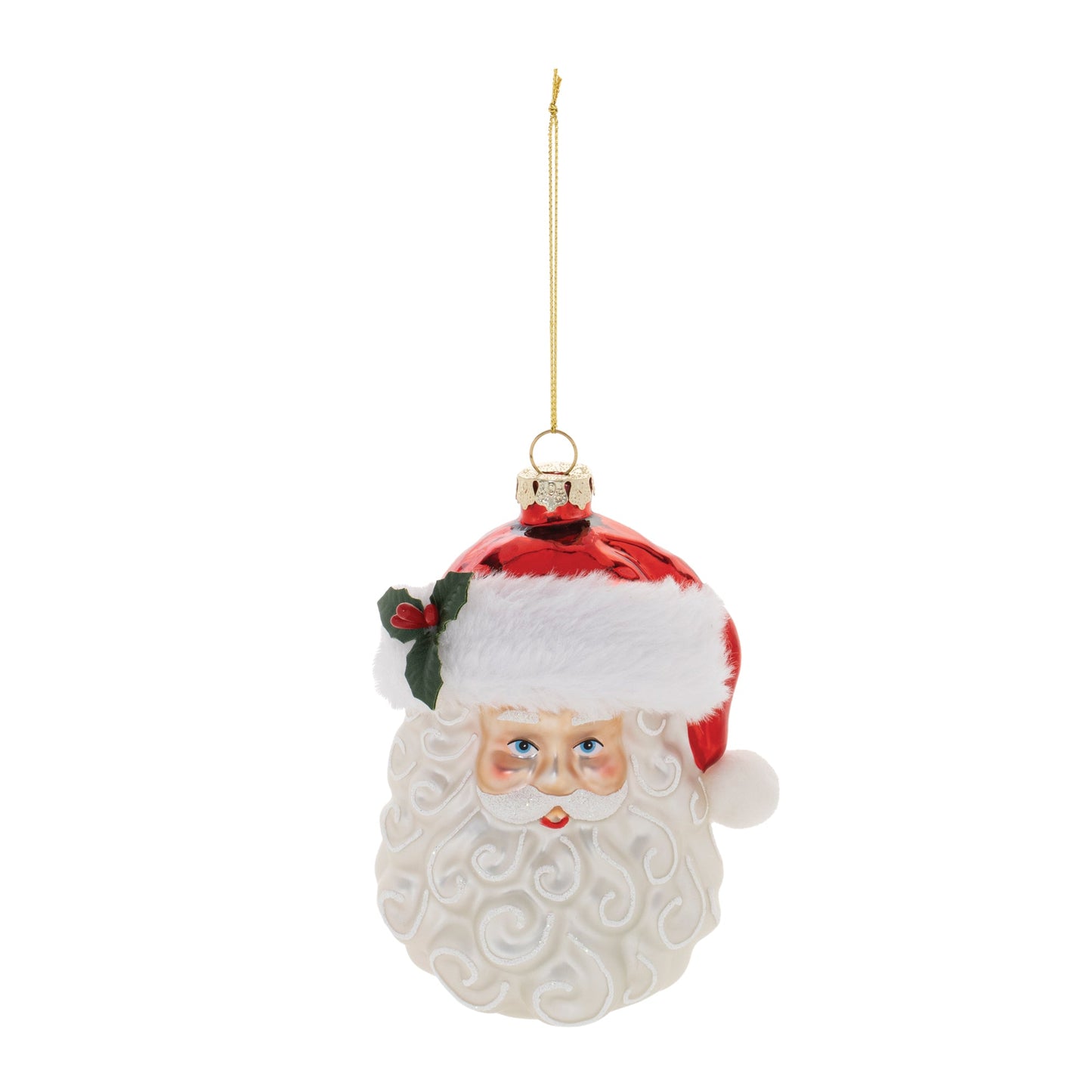Glass Santa Head Ornament (Set of 12)