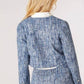 Apricot - Textured Tweed Collarless Blazer