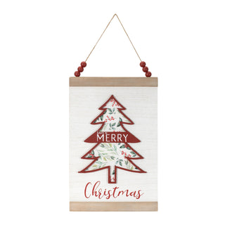 Wood Beaded Merry Christmas Banner (Set of 2)