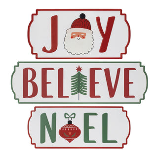 Metal Holiday Sentiment Plaque (Set of 3)