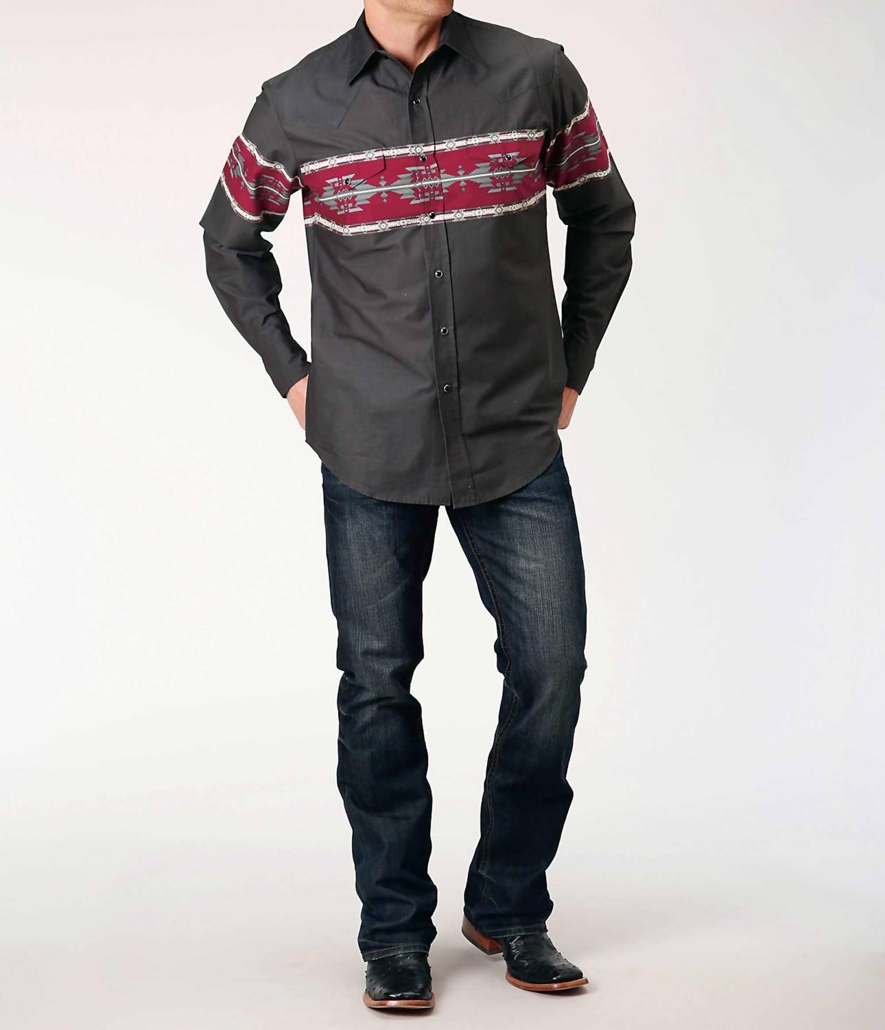 Roper - Men's Roper Grey Shirt