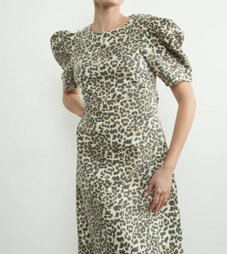 Aaron & Amber - Puff Sleeve Midi Dress