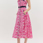 Entro - Shoulder Tie Print Midi Dress