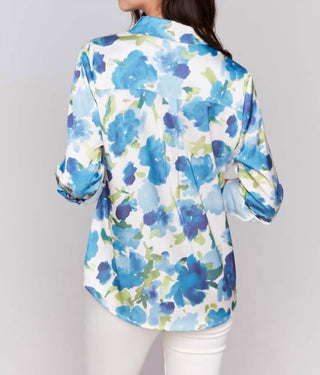 Charlie B - Blusa estampada com mangas enroladas