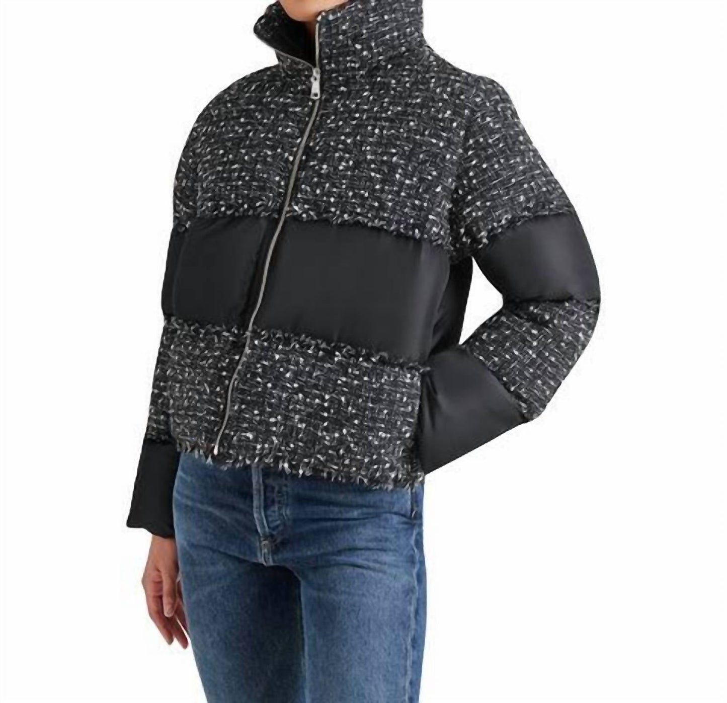 Steve Madden - Snow Drop Mixed Media Puffer Coat