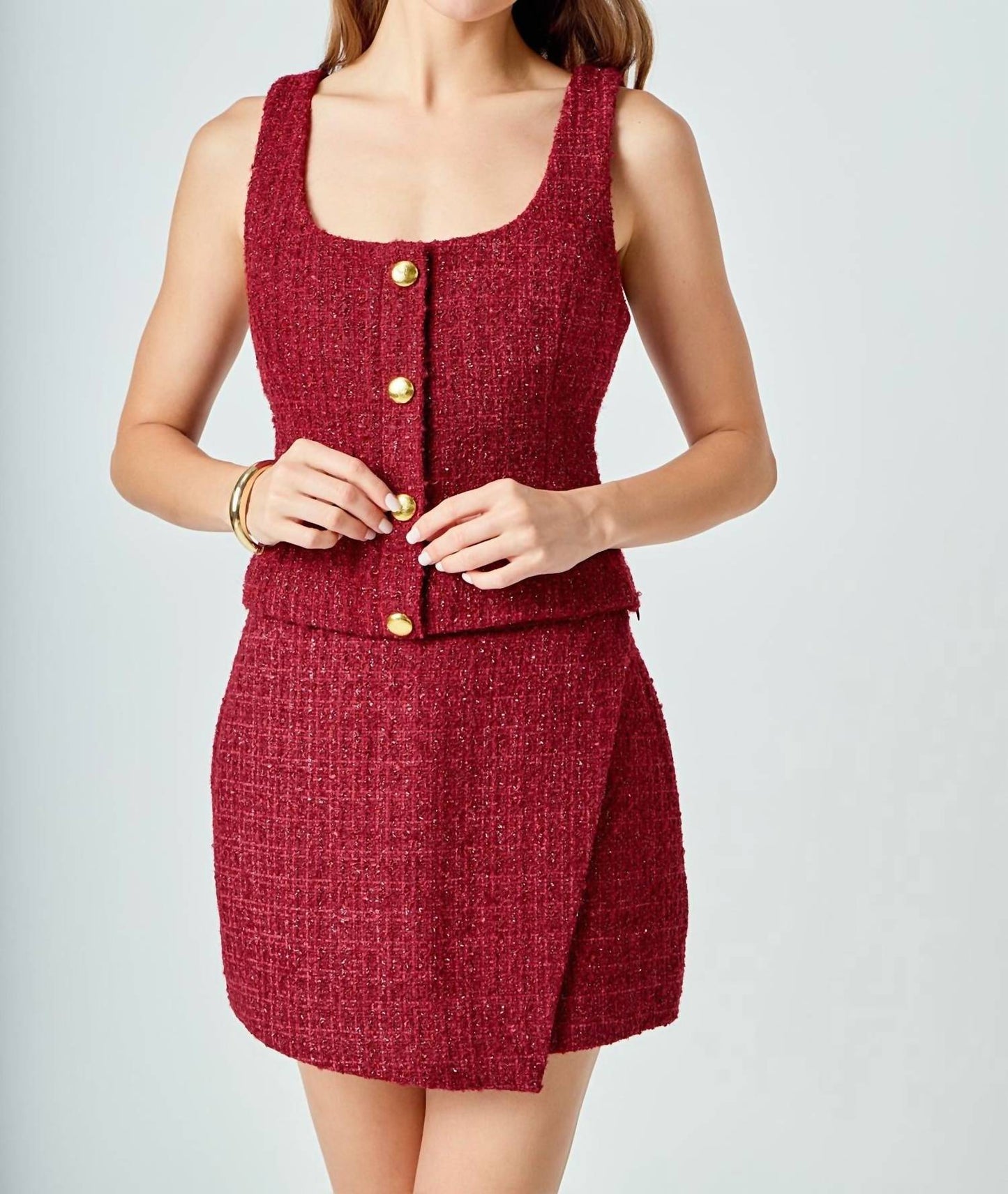 2.7 August Apparel - Holiday Chateau Tweed Tank Top