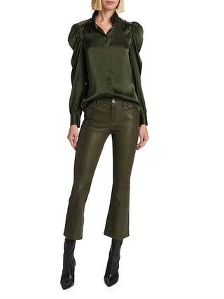 Moldura - Calça Cropped Mini Bota Couro