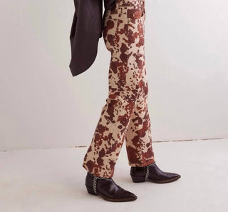 Free People - Calça Jeans Estampada Risk Taker