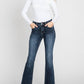 Petra153 - Mid Rise Classic Bootcut With Fringed Hem Jeans