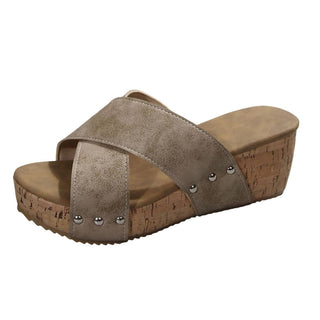 Trendsi - Open Toe Wedge Sandals