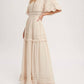 Bluivy - Elegant Lace Maxi Dress with Short Sleeves