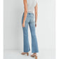 Just Black Denim - High Rise Flare Long With Distressed Hem Jeans