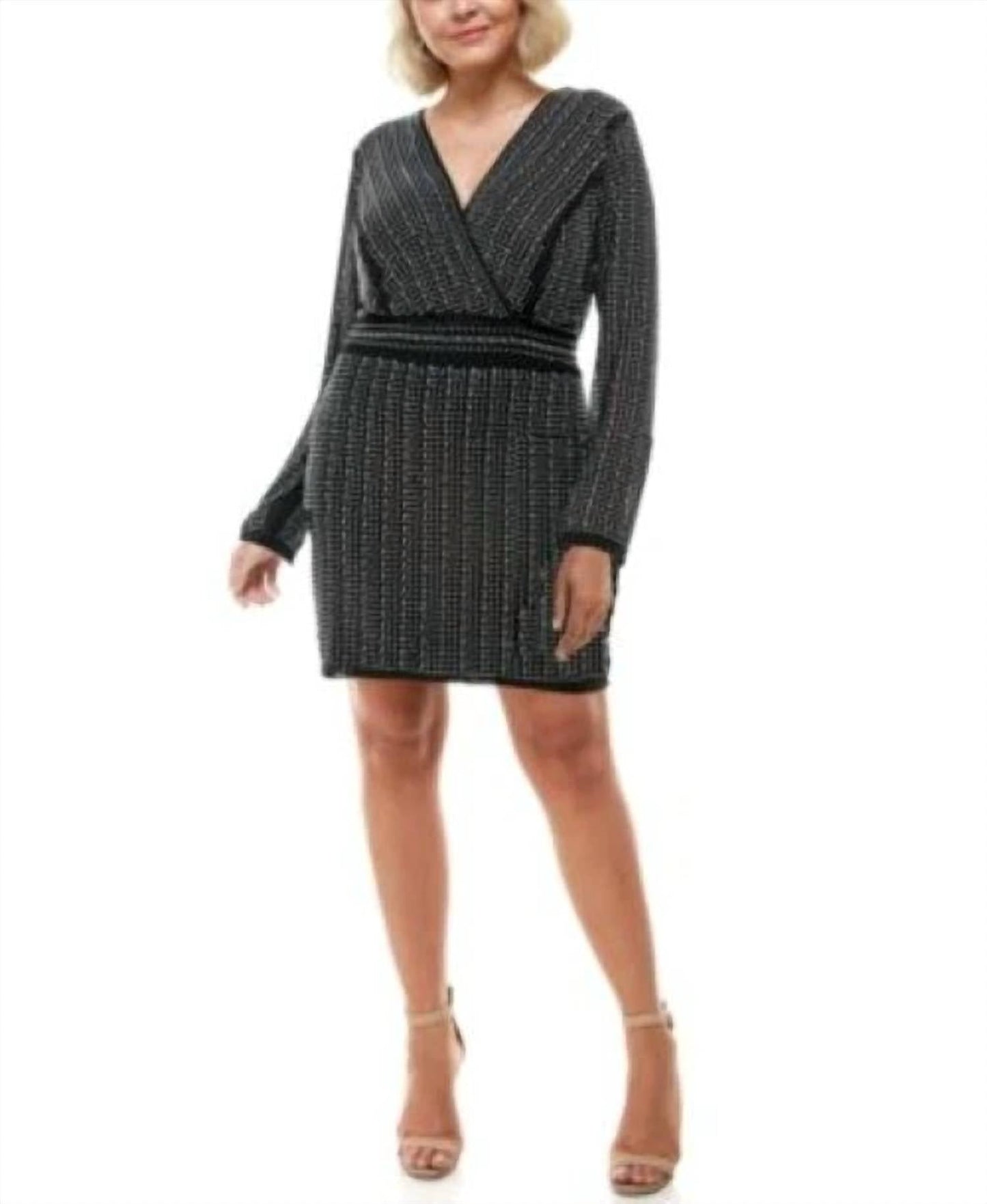 City Studio - P. Social Beads Mini V-neck Dress