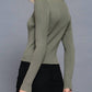 Active Basic - Women's Fitted Ribbed Double Zip Cropped Top