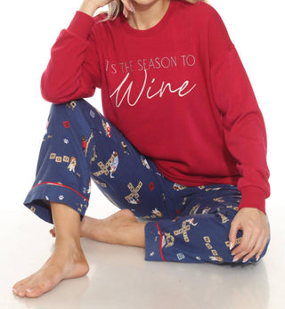 Pj Salvage - Blusa feminina "Tis The Season To Wine"