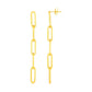 14K Yellow Gold Five Link Paperclip Chain Earrings