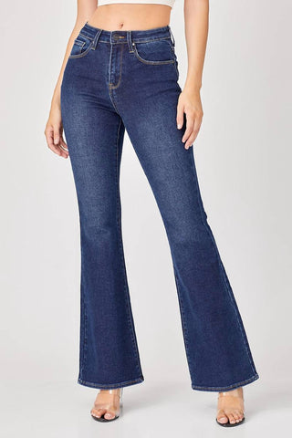 Risen - Calça Jeans Flare Básica de Cintura Alta