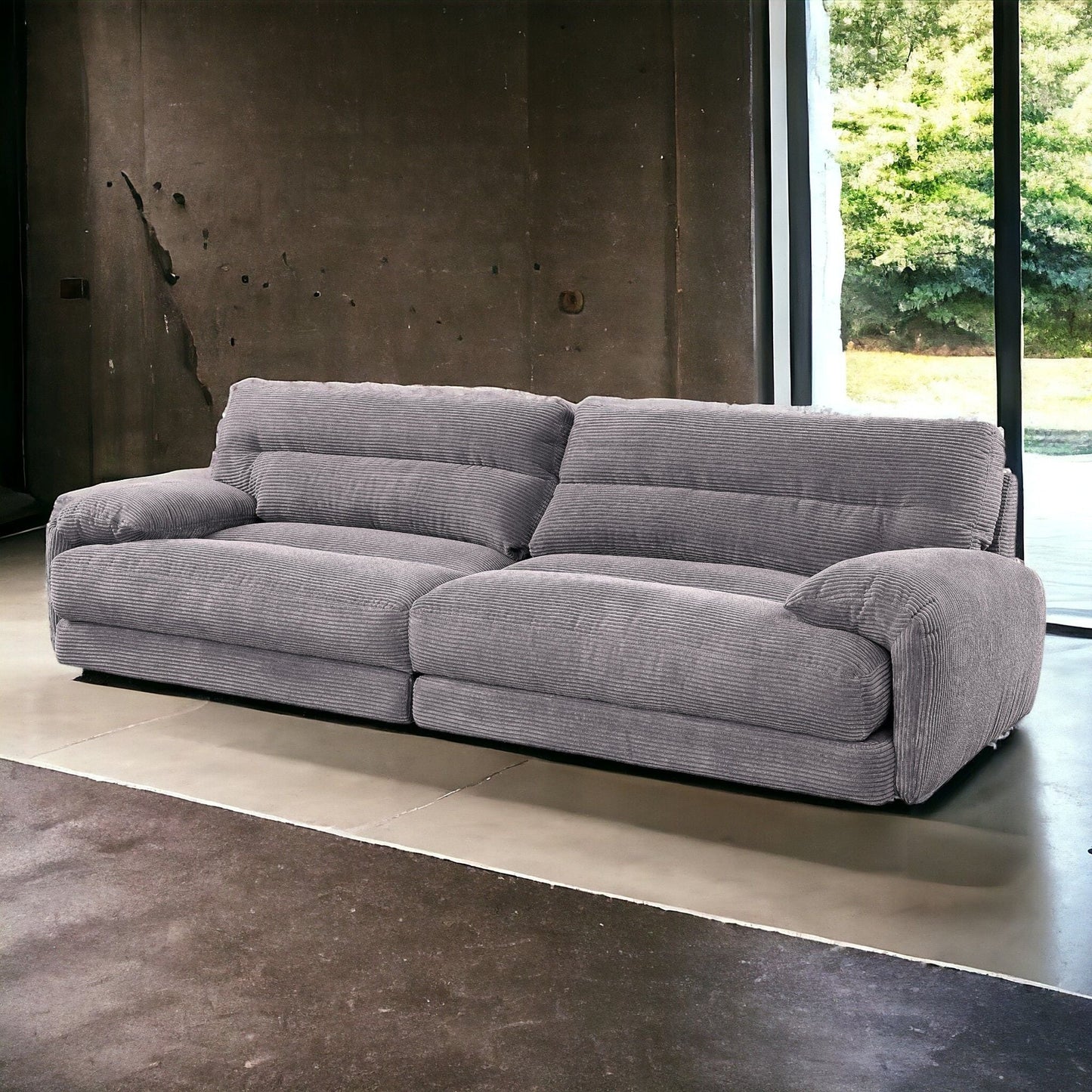 Cadenza Corduroy Loveseat - Gray