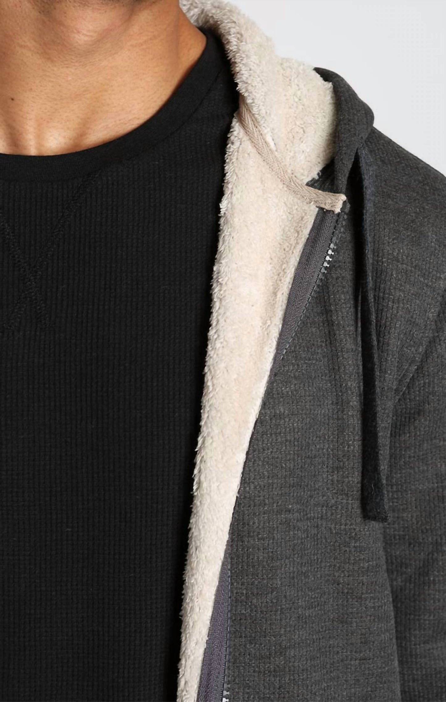 Jachs New York - Sherpa Lined Waffle Hoodie