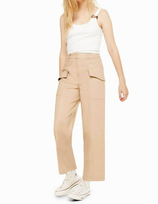 Topshop - Calça utilitária cropped de cintura alta e perna larga