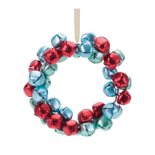 Metal Sleigh Bell Wreath Ornament (Set of 12)