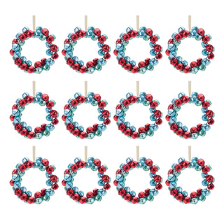 Metal Sleigh Bell Wreath Ornament (Set of 12)