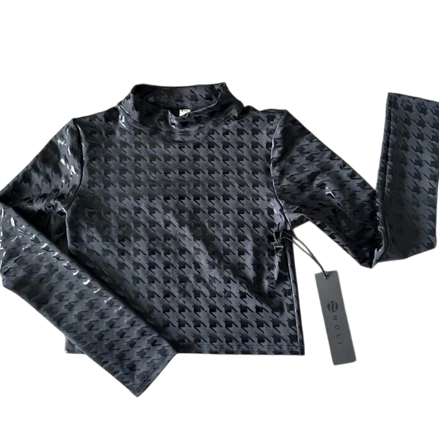 Noli - Houndstooth Tone Long Sleeve Top