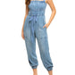 Elan - Tank Straps Denim Jumpsuit